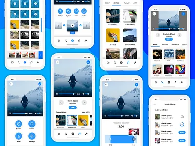 Video Editing App - UI/UX Concept app design audio app editing app gallery gallery design minimal app video editing video ui