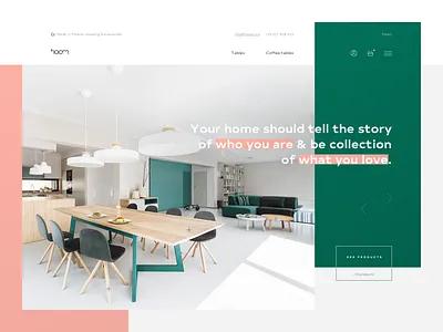 H. ome clean design furniture gray green pink shop store ui ux web white