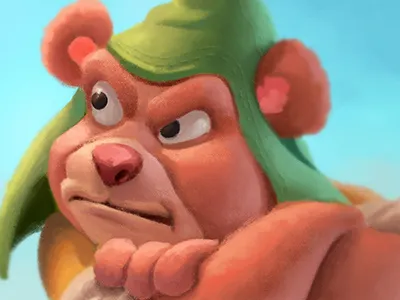 Gummi Bears Gruffi bear character cute digital painting disney gruffi grumpy gummi gummibears illustration photoshop retro