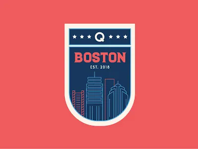 Q Boston Identity badge boston identity illustration managed by q