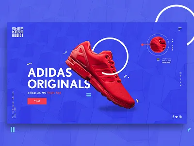 Adidas Landing Page Mockup adidas blue design sport website