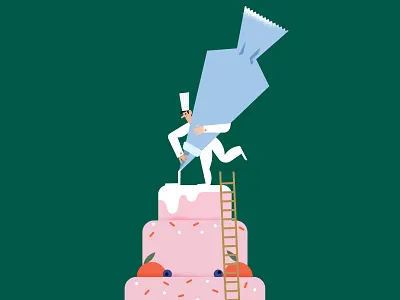 Maya Stepien x Lagom | Happy Birthday To You! birthday cake card celebration chef gold foil illustration print texture