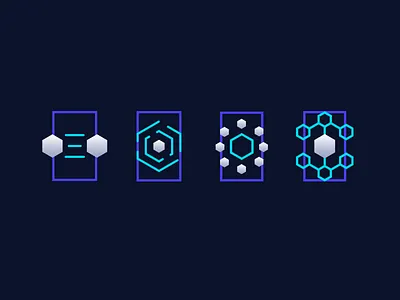 Smart wallet icons blockchain cryptocurrency cube mobile network platform smart transactions wallet