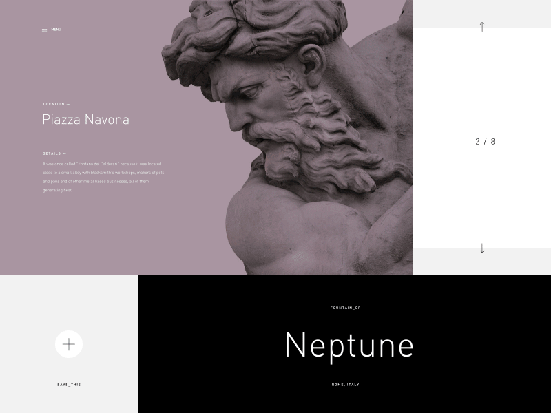 Statues of the Gods animation design gif interface ui ux xd