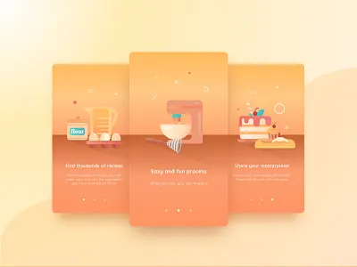 Cookpedia Onboarding app cook cooking design fun illustration onboarding ui