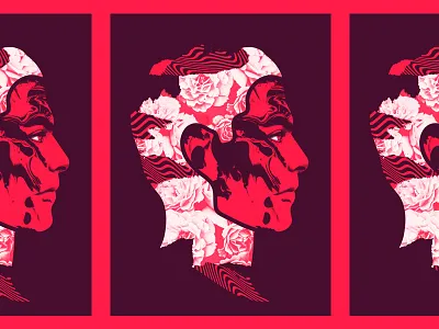 Killed project 💀 face flowers grain killed man texture