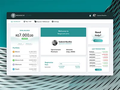 NegocieCoins - Crypto Dashboard bitcoin blockchain crypto cryptocurrency dashboard ethereum exchange portfolio
