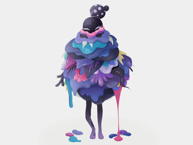 Lolliloop Queen animation drop frame by frame illustration liquid water
