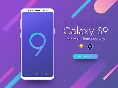 Galaxy S9 Minimal Clean Mockup freebie galaxy gradient minimal clean mockup s9 samsung
