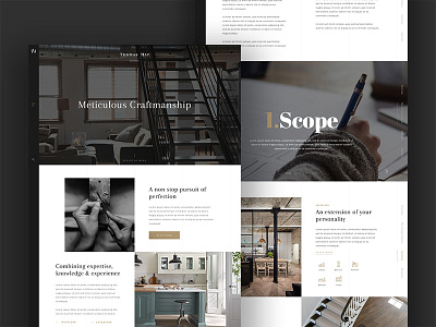 Thomas May Bespoke clean creative design designer furniture home page joinery minimal typography ux web design website