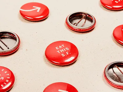 EatThisSF - Pins arrow blogger eat food pin san francisco swag symbol