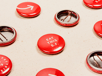 EatThisSF - Pins arrow blogger eat food pin san francisco swag symbol