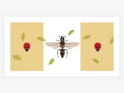 Buzzz 2 ant flatart illustration insects print wallprint
