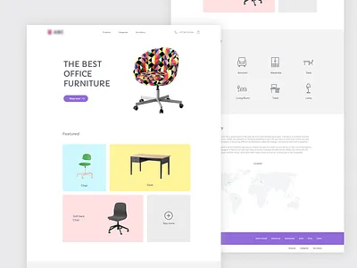 Furniture Landing page chair design ecommerce furniture landing page store ui web