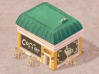 Coffee Shop Concept Art artwork boardgames concept art concept design digital art game art game design illustration mobile games