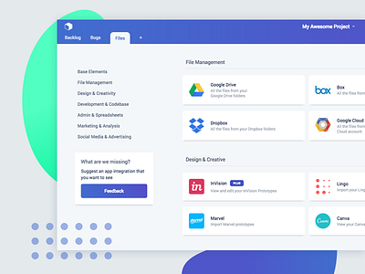 Project Management App dashboard interface project management system tabs ui ux