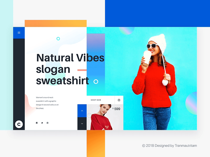 C Fashion Website Concept animated animation banner colorful design concept fashion hero header slides ui design web design