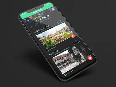 A City Guide design guide interface ios kamino list ljubljana mobile poi slovenia travel