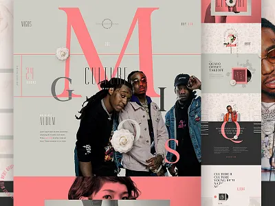 Migos album e commerce ecommerce flowers landing migos music pattern pink type