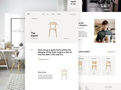 Chair Full Page chair design detail furniture landing page scandinavian ui web