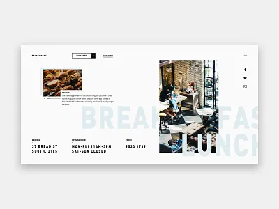 Cafe brunch cafe food interface landing layout minimal modern restaurant ui ux website