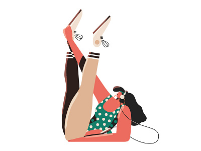 Yoga 02 character design illustration pose walkman yoga