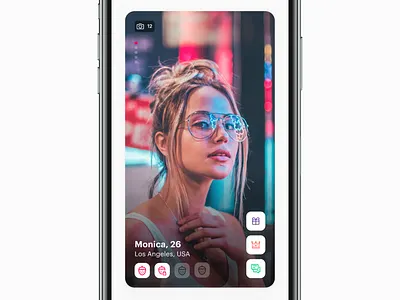 Dating app – Faces app card clean dating fashion gallery girl minimal modern web