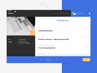 E-Learning Create Course bebrain class course details e learning lessons ui ux