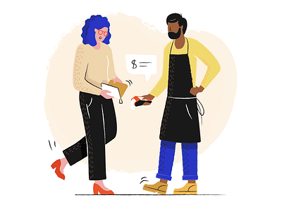No Cards Available - Illustration bank cards character empty state illustration lady man money payment shop transaction