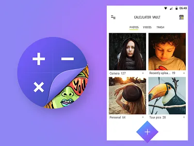 Calculator Vault - Android App android app android icon app icon barani anand calculator creative freelancer gallery icon design illustration ui design