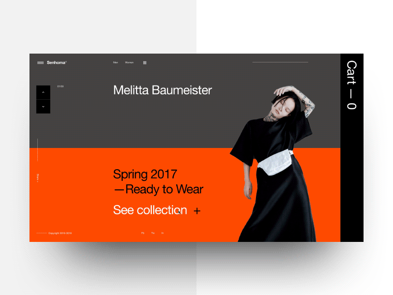 Senhoma© - Melitta Baumeister animation choreography ecommerce fashion interaction interface landing lookbook minimal motion principle template