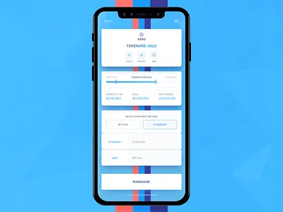 Crypto Token Sale 3 bitcoin crypto currency design ethereum finance iphone10 iphonex mobile ui ux web design website