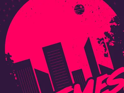 dotmesh Death Star print 80s t shirt