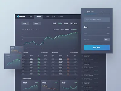 TradeFarm - cryptocurrencies trade-platform analytics bitcoin business crypto dark ui deal trade trading transaction ui ux