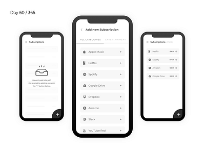 Subscription Management App | Day 60/365 - Project365 black design challenge disruptive thursday fiftyshades grey monthly payment project365 subscription management subscriptions