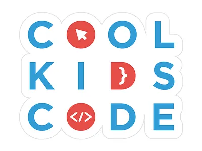 Cool Kids Code Sticker code coding cool kids code kenna cares non profit sticker sticker mule volunteer