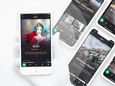 Lōkal - A travel guide concept adobe xd app cards dark dark ui design guide interface ios travel ui ux