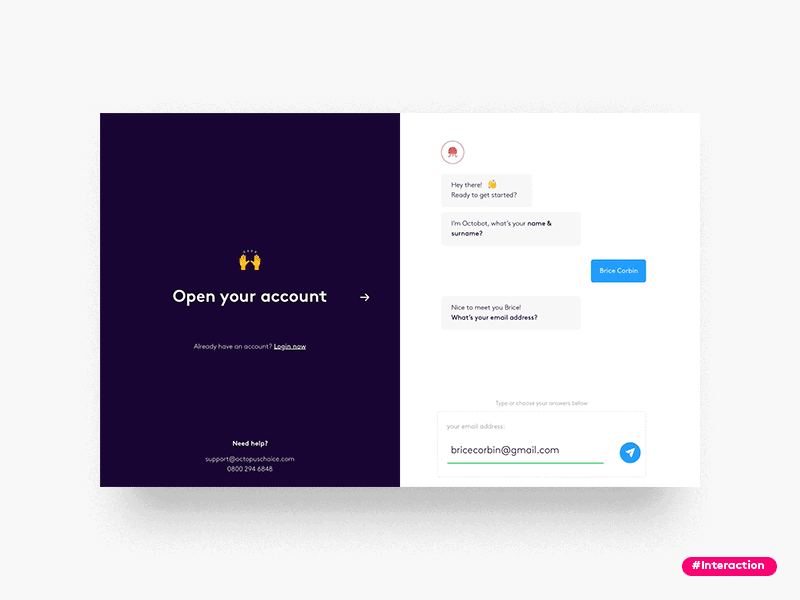 Choice - Interaction Prototype animation design fintech framer interaction open account ui ux