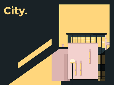City architecture city dark flat illustration iphone ng pink ssilbi wallpaper yellow