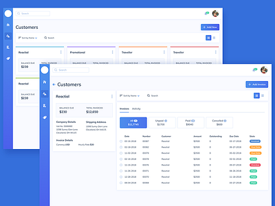 Customers Detailed Page UI Design ildiesign ildiko ignacz invoice invoice tool tool ui ui ui design ui pattern ux ux design web app