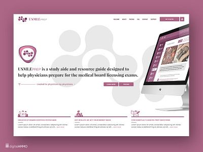 Marketing website for USMLE Prep boardexams healthcare homepage marketing marketing website medical study tool web design web layout website website design