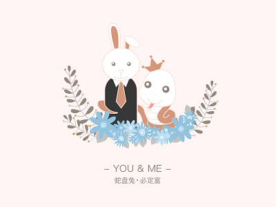 proverb animal flat illustration、