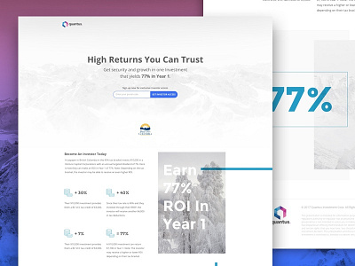Quantus Landing Page investment landing page property real estate web design
