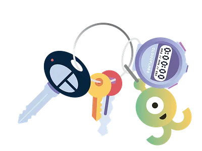 Key Ring alien car key house key key key ring keychain keys stopwatch