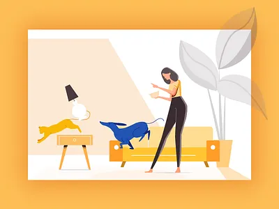 Daily life cat colors dog graphic illustration lifegirl ui