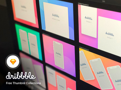 Dribbble Thumbnail Mockup Collections app color creative design gradient social social ui trimbo ui ux