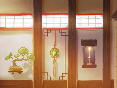 Dojo Concept Art asian background boardgames concept art concept design digital art dojo environment game art game design illustration japanese