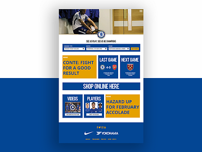 Chelsea FC Home Page adobe chelsea football minimal photoshop product soccer ui user experience user interface ux web