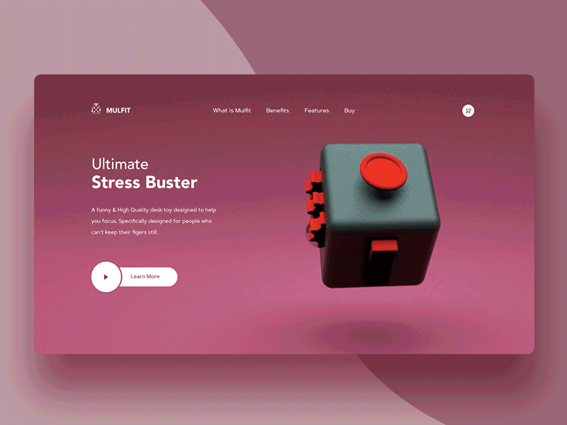 Mulfit - Upgraded 3d cinema4d design fidget landing page mulfit principle prototype sketch ui