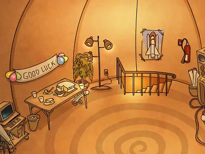 Observatory Interior Concept Art artwork boardgames concept art concept design digital art game art game design illustration